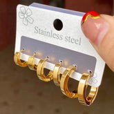 Set Aretes Acero Inoxidable 1249-52